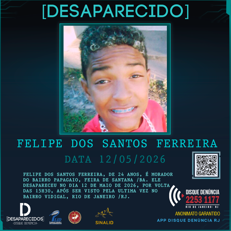 Disque Denúnia pede informações sobre o paradeiro de morador de Feira de Santana, Bahia